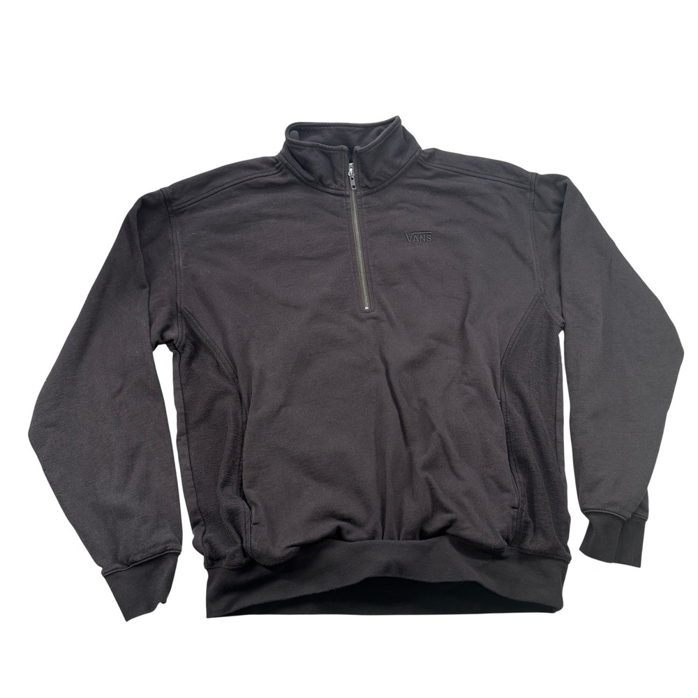 Vans Black‎ Quarter Zip Sweatshirt Pullover Vintage Y2K Brown Mens Size Large